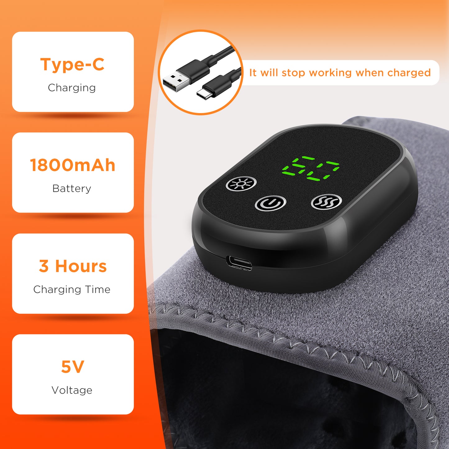 DREAMSOME Cordless Heated Foot Massager, 5 Heat 3 Vibration Foot Massager for Neuropathy, Rechargeable Ankle Massager Foot Warmer for Foot Relief, Gifts for Men Women