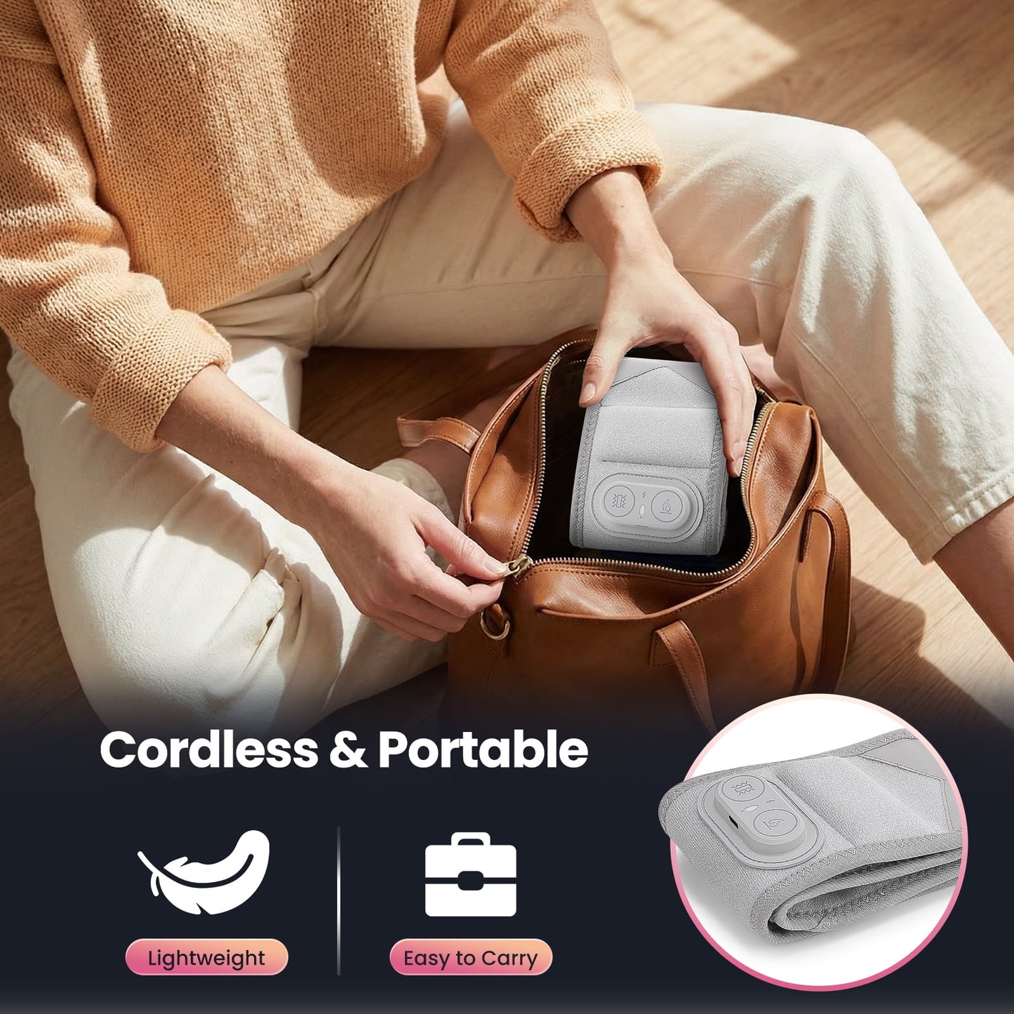 Cordless Wrist Hand Heating Pad Massage for Relief, Rechargeable Heated Wrist Brace for Carpal Tunnel, Heated Wrist Massager with 3 Heatings and 3 Vibrations, Wrist Wrap Relief, Gray