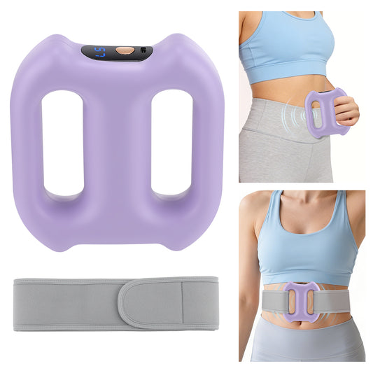DREAMSOME Vibration Plate, 5 Intensity 3 Modes Full-Body Fascia Ring, Cordless Abdominal Massager Dual-Ring Vibration Belt for Belly, Back, Legs, Waist, Gift for Women