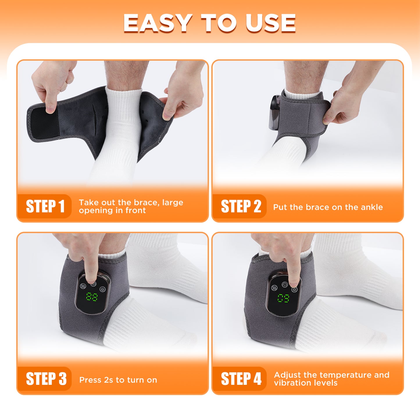 DREAMSOME Cordless Heated Foot Massager, 5 Heat 3 Vibration Foot Massager for Neuropathy, Rechargeable Ankle Massager Foot Warmer for Foot Relief, Gifts for Men Women