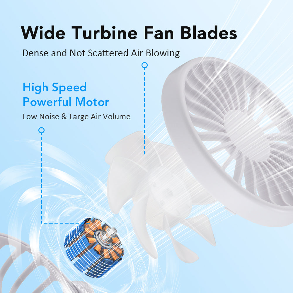 DREAMSOME 2 in 1 Clip Fan with Mist, 4 Speeds & LED Display, 360° Rotating, 1200mAh Stroller Fan, Black