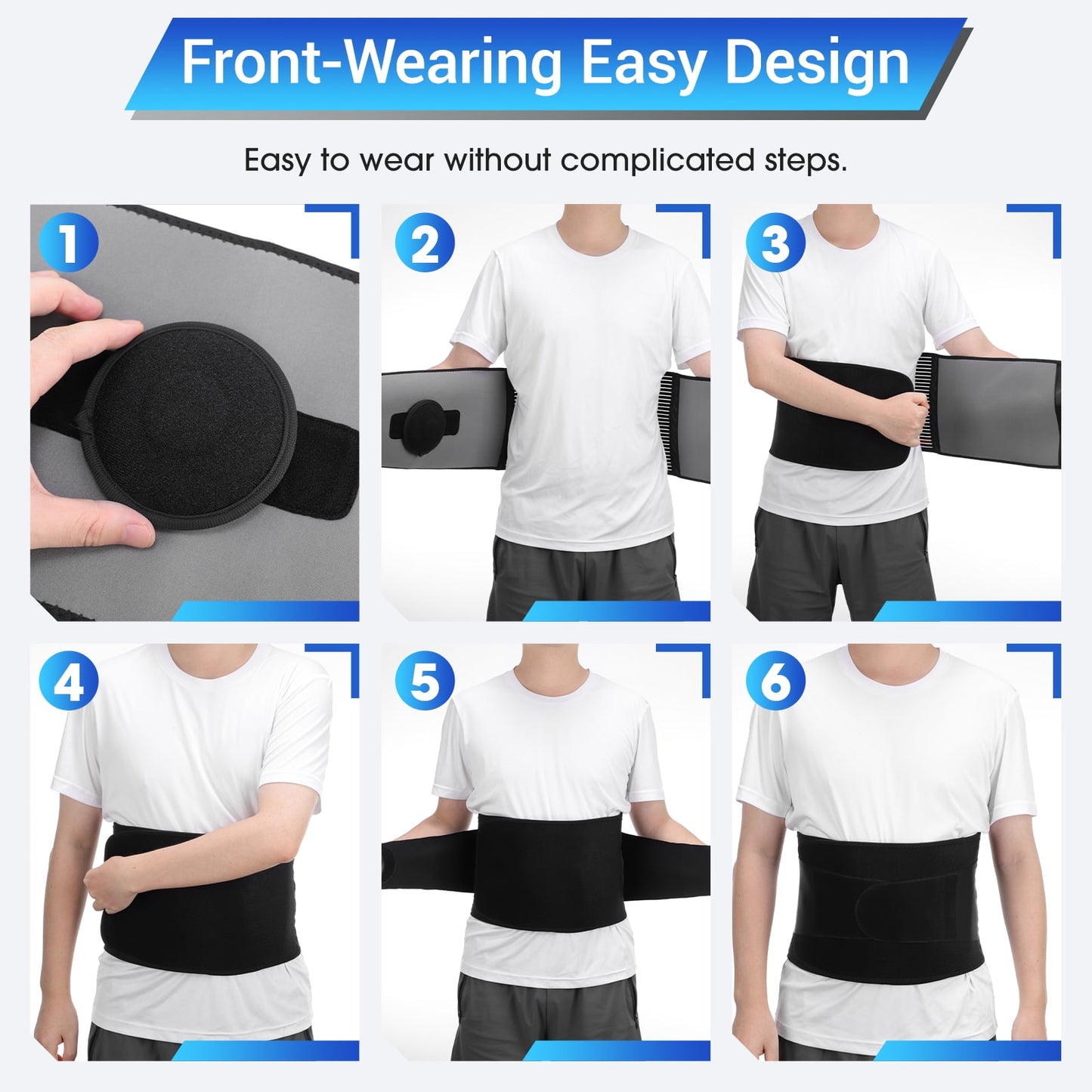 Umbilical Hernia Belt for Men and Women, Abdominal Support Binder for Women & Men with 2 Compression Pad, Belly Button Hernia Belts for Men, Abdominal Binder Post Recovery Support