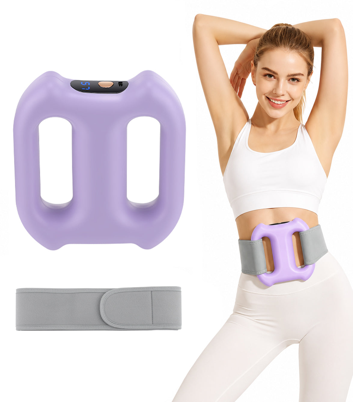DREAMSOME Vibration Plate, 5 Intensity 3 Modes Full-Body Fascia Ring, Cordless Abdominal Massager Dual-Ring Vibration Belt for Belly, Back, Legs, Waist, Gift for Women