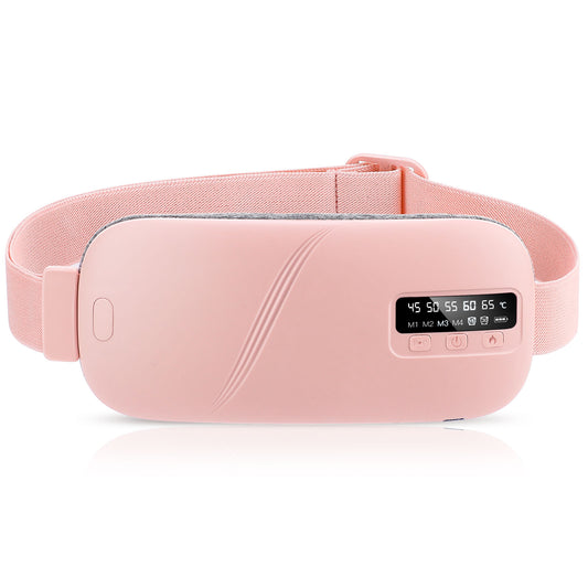 DREAMSOME Portable Heating Pad, 5 Heat 4 Massage Modes, Upgraded Cordless Electric Fast Heating Pad Abdomen Massager, Gifts for Her, Women and Girlfriend, Pink