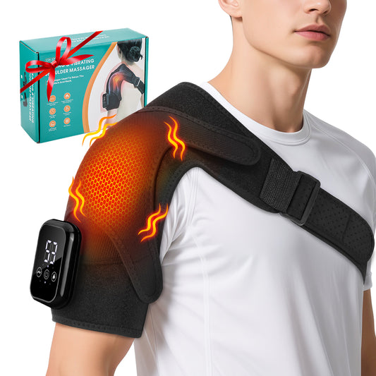 DREAMSOME Cordless Shoulder Massager with Heat, 3 Heat 3 Massage Shoulder Brace, Heated Shoulder Wrap for Shoulder Fatigue Relief, Left and Right Shoulder Heating Pad