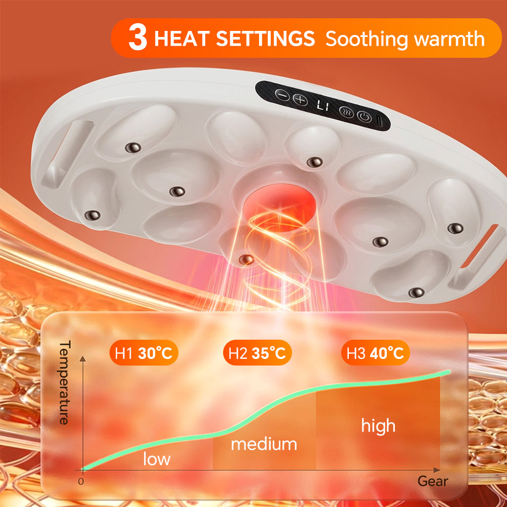 DREAMSOME Electric Abdominal Massager with Heat, 9 Intensity & 6 Modes, Cordless Belly Waist Heating Pad, Body Relaxation Massager for Bloating Flattening Belly Home Use
