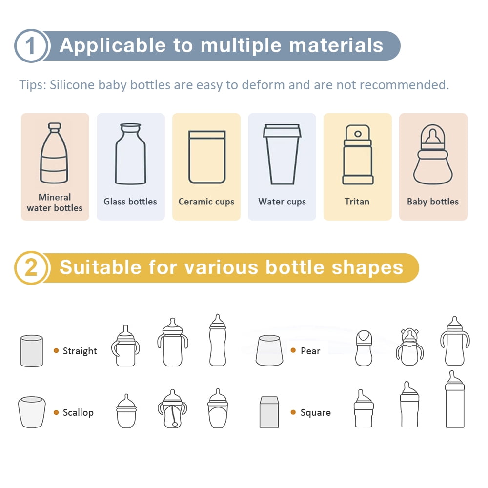 Portable Bottle Warmer, Travel Baby Bottle Warmer for Breastmilk, Leak-Proof, 20 Speeds Fast Heating, with Precise Temperature Control, Memory Function