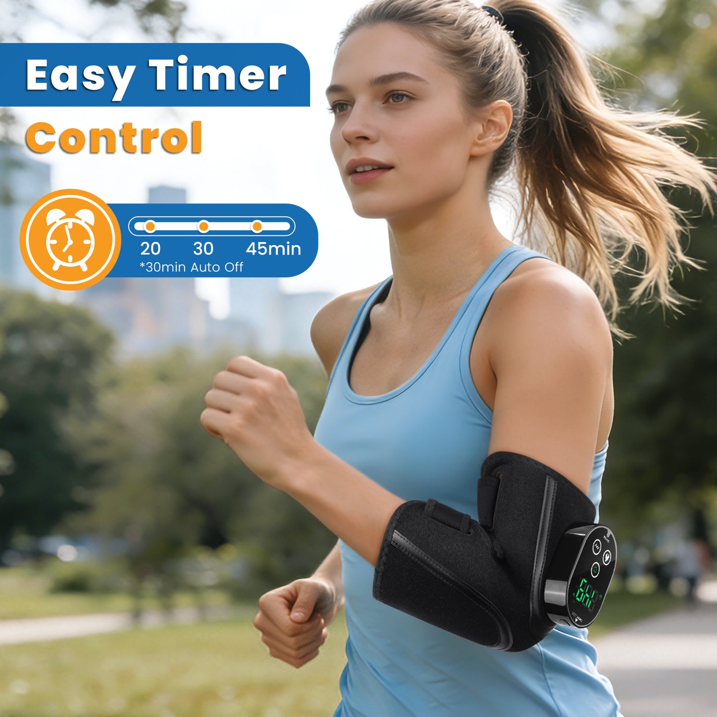 Cordless Elbow Heating Pad for Elbow Relief, Heated Massage Elbow Brace with 3000mAh Battery, 5 Heat Levels and 3 Vibration, Heating Pad for Joint Arm Relief