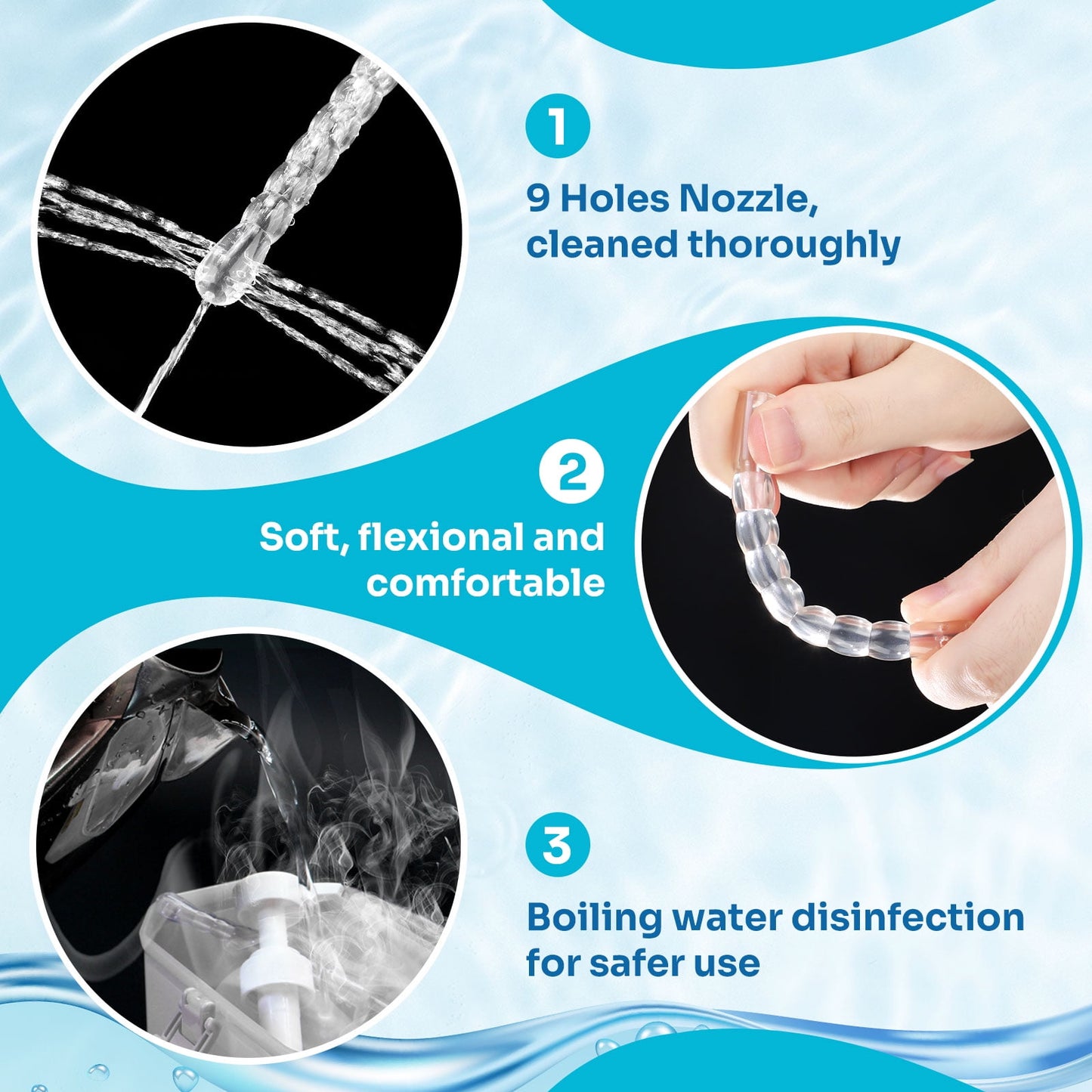 Vaginal Douche for Women, Reusable Vaginal Cleansing System 300ml Douche Cleaner, Female Vaginal Rinse Manual Pressure Clean with 2 Nozzle Tips