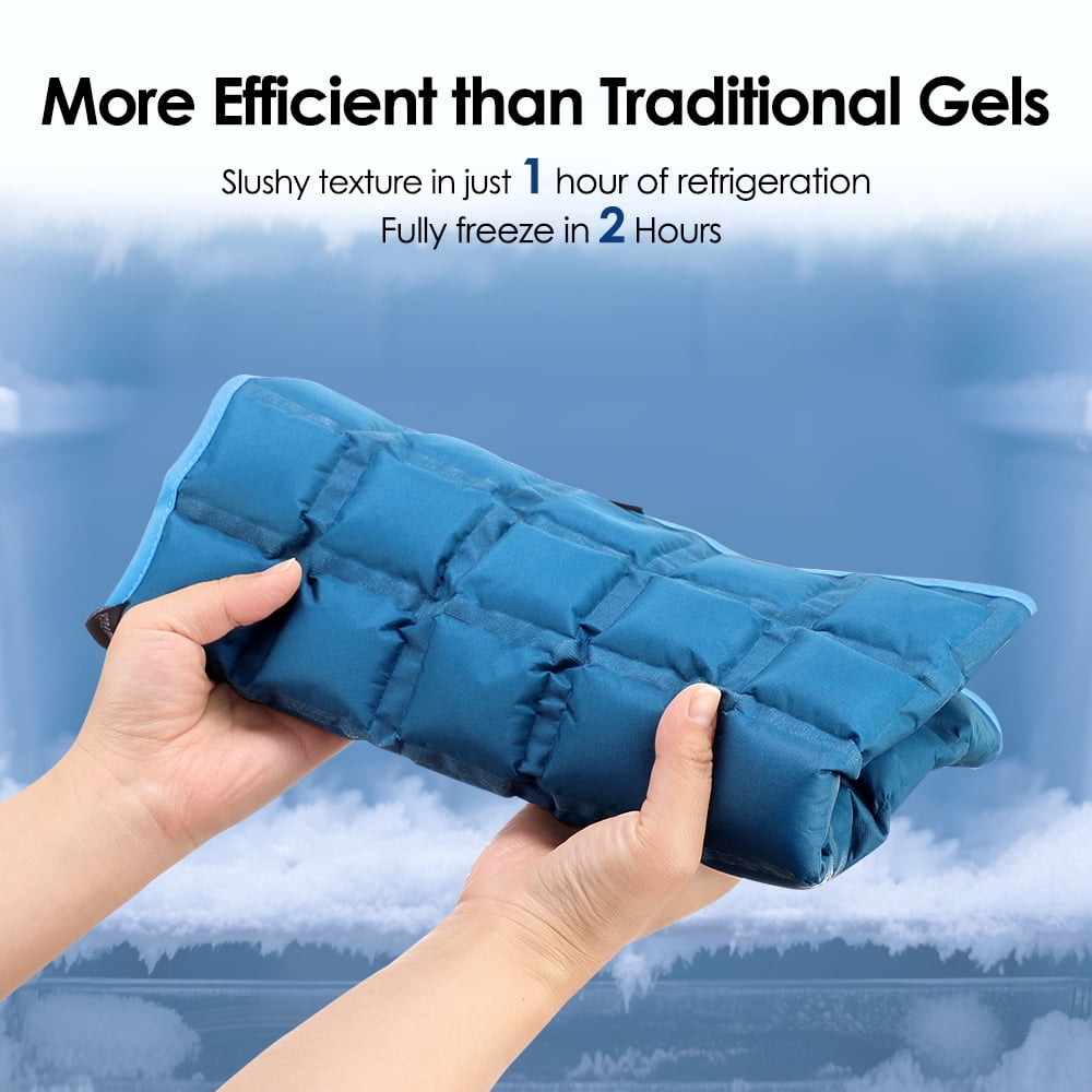 Full Back Ice Pack, Reusable Large Gel Ice Wrap for Back Relief, Ice Gel Pack with 2 Rejustable Straps, 13”x 22”Cold Compress Gel Cold Pack for Full Body, Knee, Hip Leg - Blue