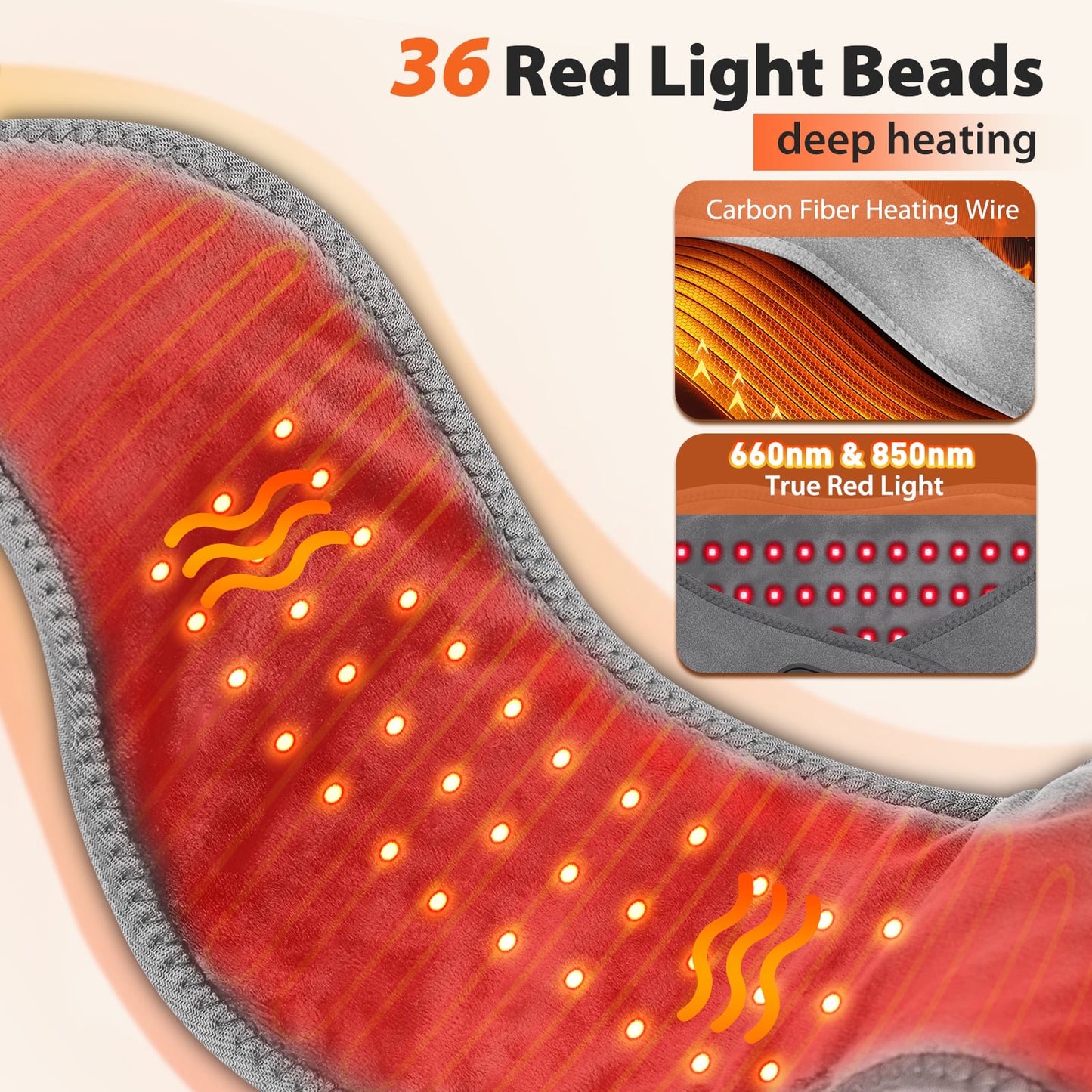 Cordless Neck Heating Wrap for Relief, Portable Neck Massager with 3000mAh Rechargeable Battery, 3 Heat & Vibration Neck Pad for Relief, Comforting Neck Brace for Daily Use - Gray