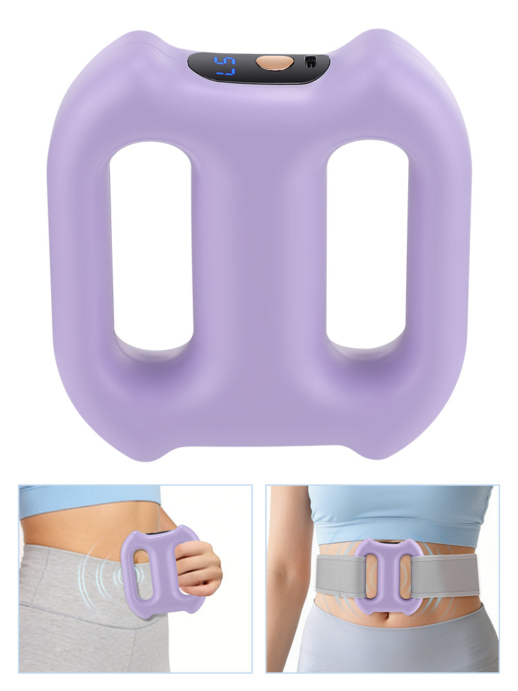 DREAMSOME Vibration Plate, 5 Intensity 3 Modes Full-Body Fascia Ring, Cordless Abdominal Massager Dual-Ring Vibration Belt for Belly, Back, Legs, Waist, Gift for Women