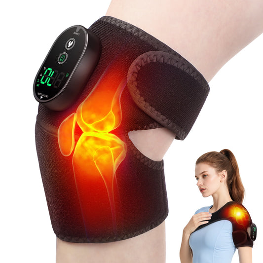Cordless Heated Knee Brace, 3-In-1 Heated Knee Elbow Shoulder Brace Wrap, Knee Heating Pad for Relief, Knee Warmers with Multiple Heating Modes, Knee Wrap Suppor