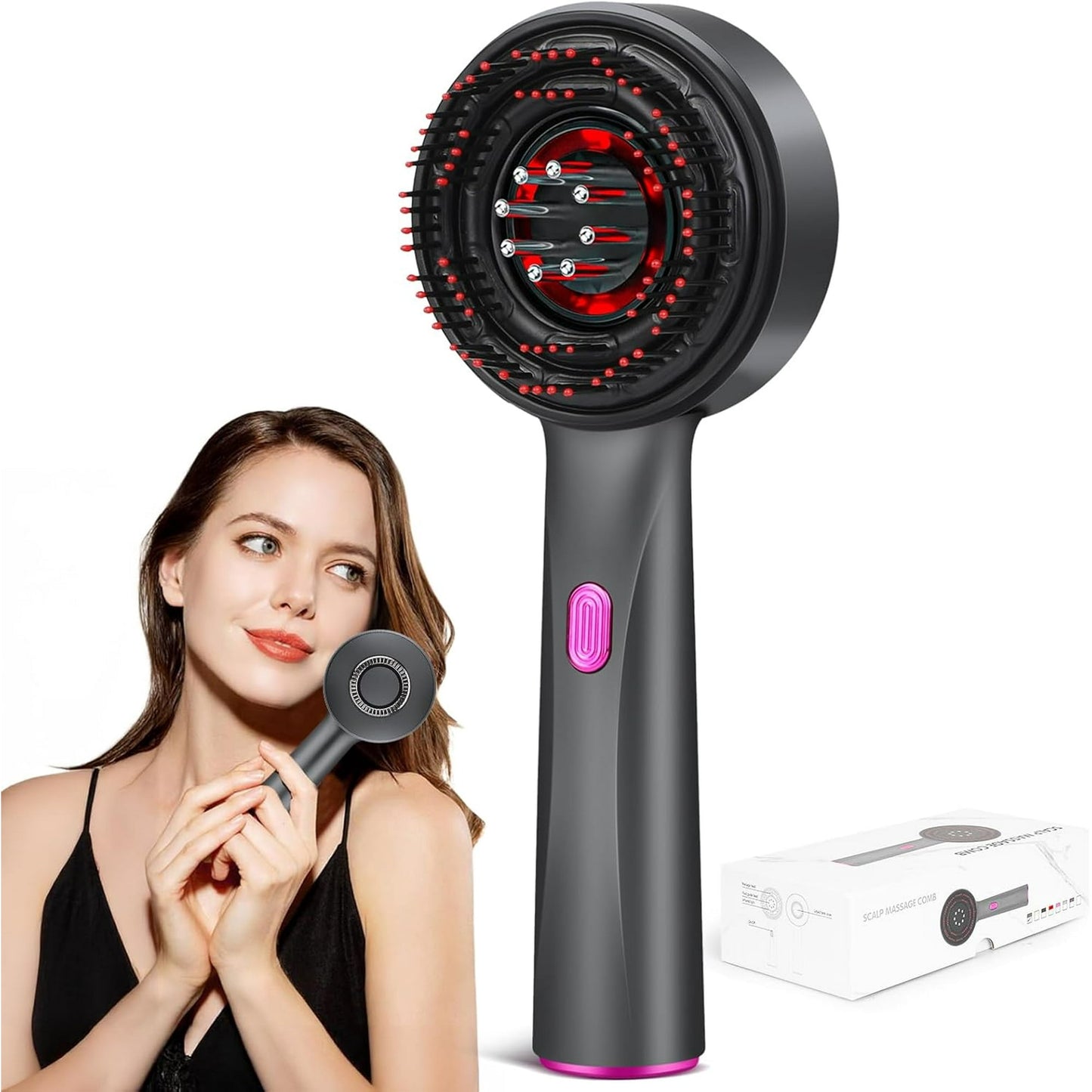 3 in 1 Electric Scalp Massager and Hair Oil Applicator, Scalp Massage Brush Oil Applicator Liquid Dispenser, IPX7 Waterproof, Hair Scrubber Scalp Massage Tool for Home and Travel Use