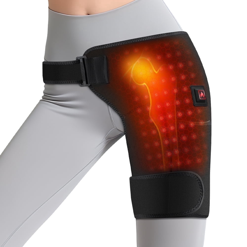 Heated Hip Support Bracket Heating Pad, Heated Hip Sciatica, 105 Red Light 660nm and 3 Heat Settings, Heat Pads for Hip, Leg and Thigh, Gift for Women Men