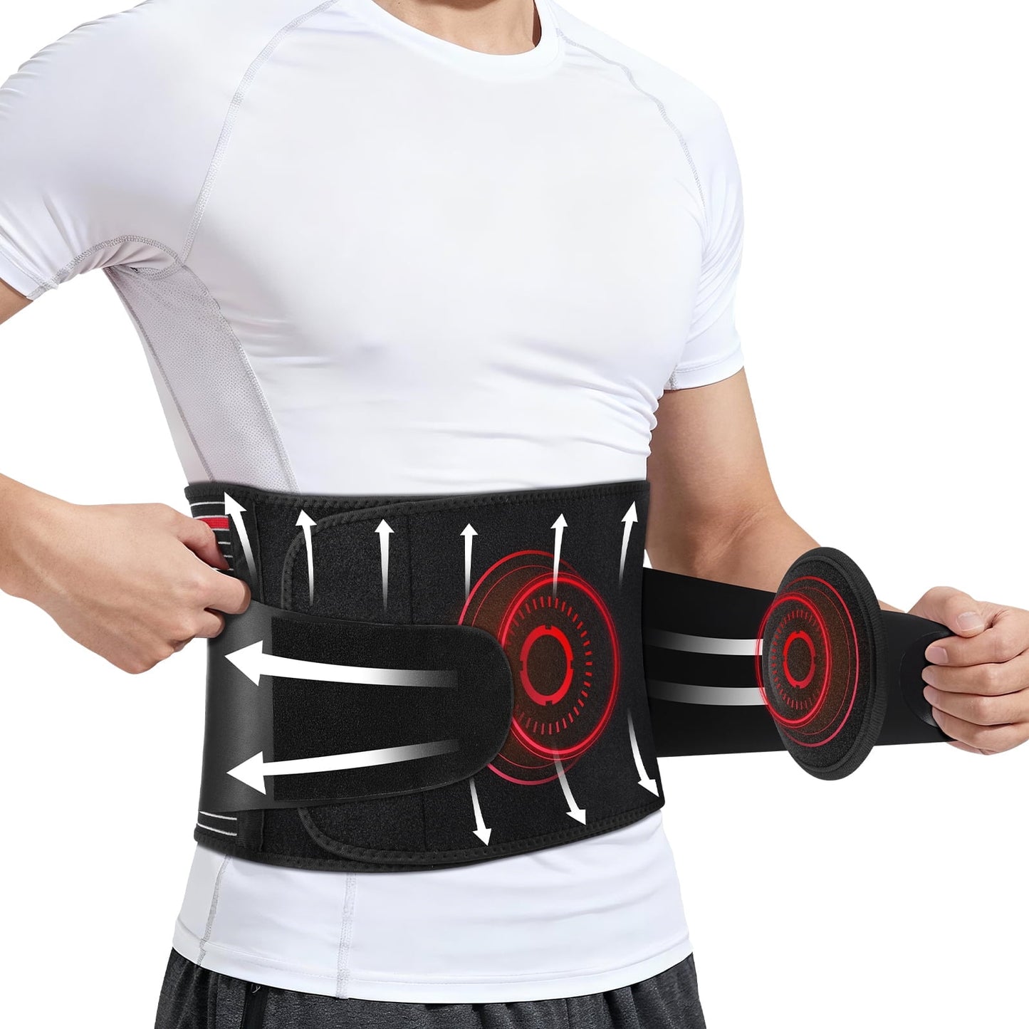 Umbilical Hernia Belt for Men and Women, Abdominal Support Binder for Women & Men with 2 Compression Pad, Belly Button Hernia Belts for Men, Abdominal Binder Post Recovery Support