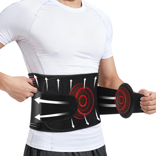 DREAMSOME Umbilical Hernia Belt for Men and Women, Abdominal Binder with 2 Compression Pads, Adjustable Front-Wear Hernia Support Pad Back Brace for Single Double Inguinal Sports Hernia, Skin-Friendly
