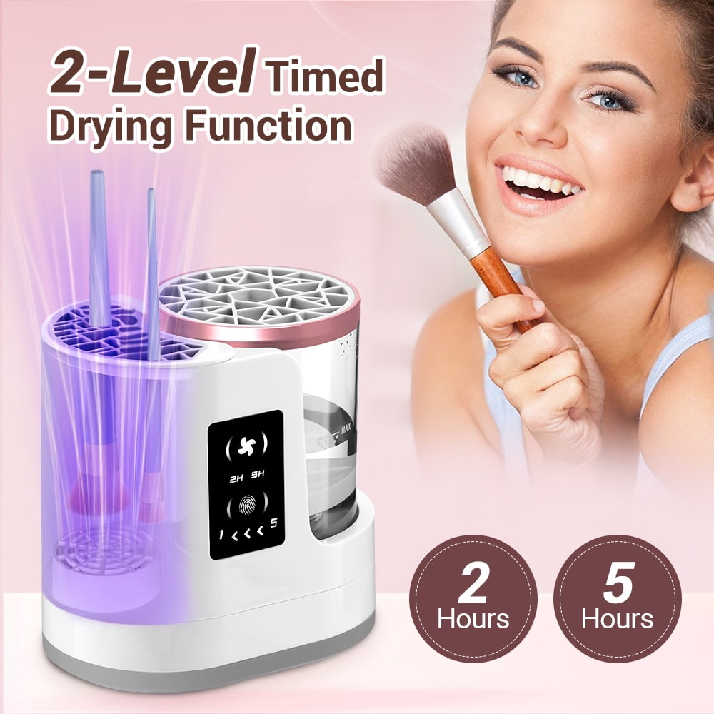 3 in 1 Electric Makeup Brush Cleaner and Dryer, Automatic USB Cosmetic Brush Cleaning Machine with Holder for Deep Cleaning Makeup Brushes, Portable Beauty Essential for Travel Daily Use