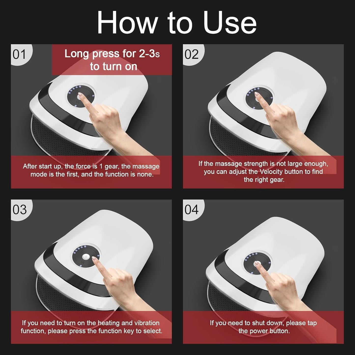 Hand Massager with Compression & Heating, Electric Hand Massager for Carpal Tunnel, Birthday Gifts for Women Men Mom Dad Boyfriend Grilfrend (White)