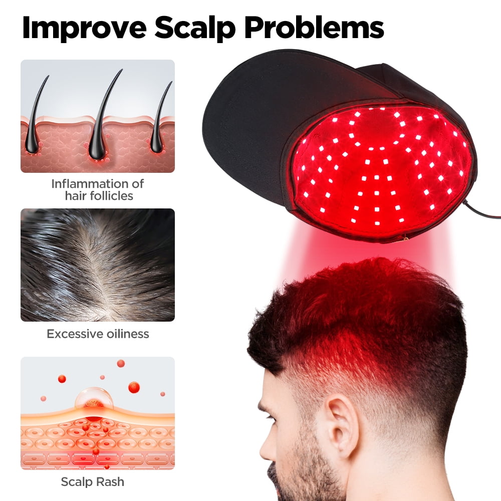 Red Light Cap, Hair Regrowth Device Cap for Hair Loss Hair Loss Treatments for Men & Women Red Light Therapyss Cap
