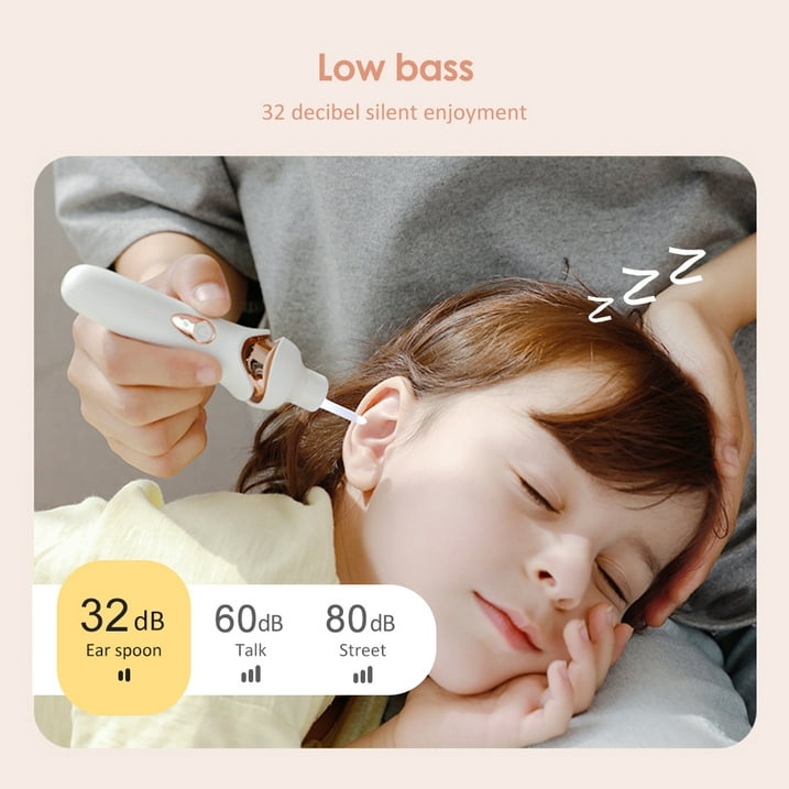 Ear Wax Removal, Safety Electric Cordless Vacuum Earwax Remover, Ear Wax Removal Cleaner Painless Cleaning Tool Kit with LED Light Powerful Suction for Adults Kids
