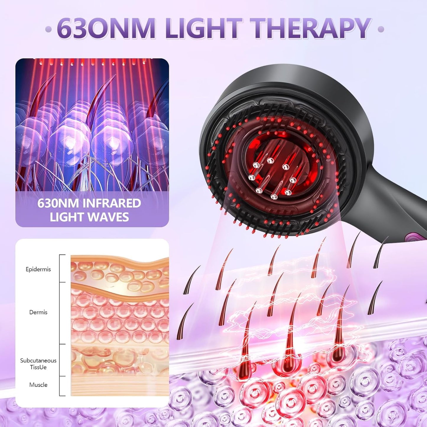 3 in 1 Electric Scalp Massager and Hair Oil Applicator, Scalp Massage Brush Oil Applicator Liquid Dispenser, IPX7 Waterproof, Hair Scrubber Scalp Massage Tool for Home and Travel Use