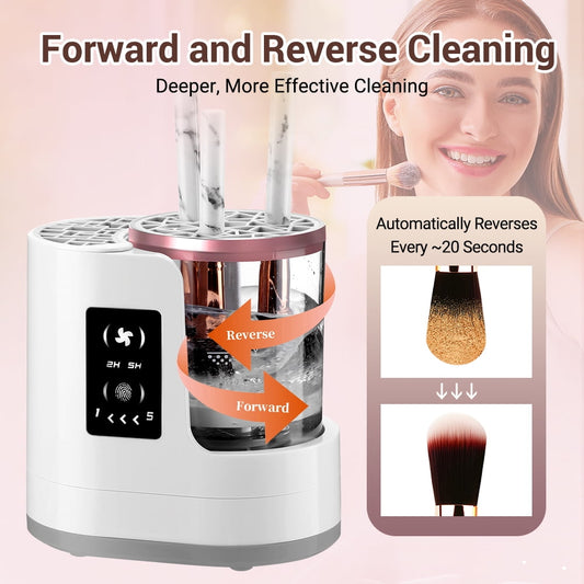 3 in 1 Electric Makeup Brush Cleaner and Dryer, Automatic USB Cosmetic Brush Cleaning Machine with Holder for Deep Cleaning Makeup Brushes, Portable Beauty Essential for Travel Daily Use