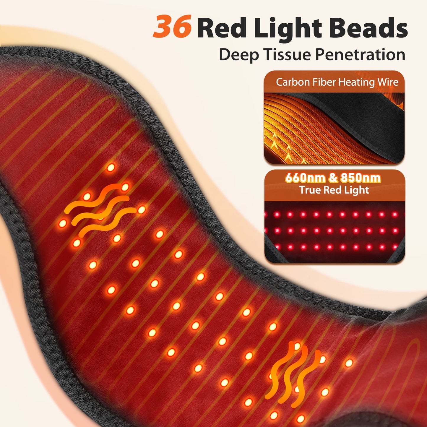 Cordless Neck Heating Pad, Heated Neck Massager with Heat Vibration Massage for Neck Relief, 3000mAh Battery Heating Pad for Neck, Ideal for Shoulders, Lower Back, Legs, and Arms