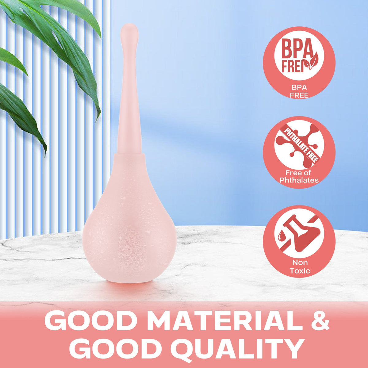 Anal Douche Enema Bulb for Men Women, 5.75 Oz Anti Backflow Douche Kit with 5-Opening Spray Tip and Flexible Silicone Nozzle for Personal Intimate Hygiene