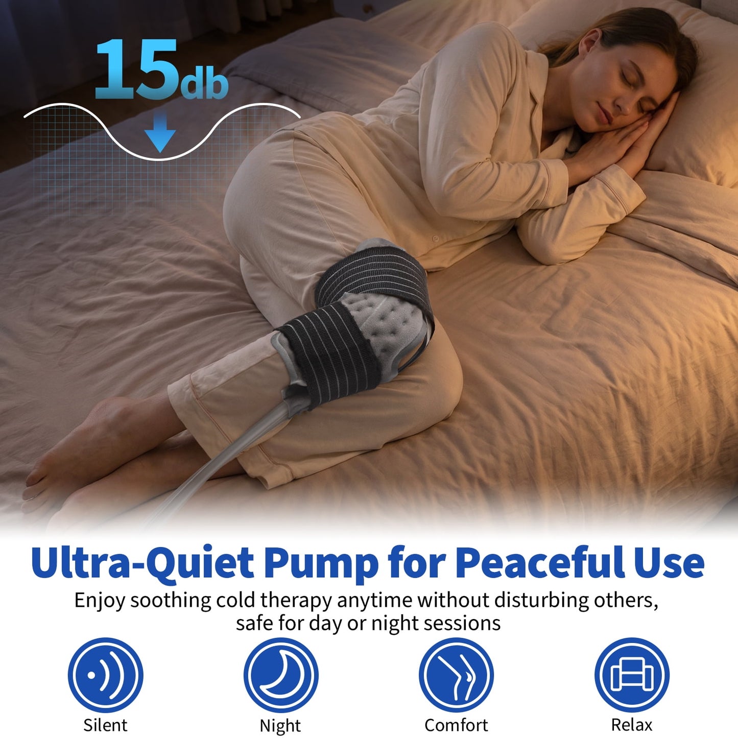 Cold Therapy Machine for Knee Shoulder Hip Ankle, Ice Therapy Machine Circulation System, Ice Machine After Surgery Recovery with Timer & Flow Control, Joint Cooling Support, 15QT